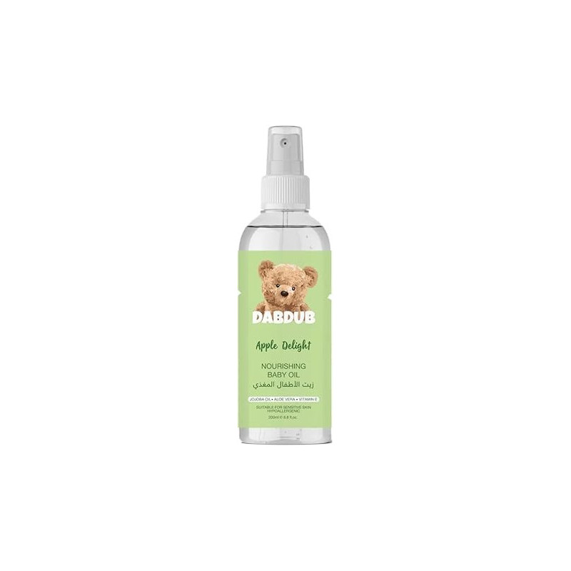 Dabdub Apple Delight Aloe Vera Vitamin E Nourishing Baby Oil, 200 ml