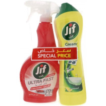 Jif Lemon Cream Cleaner, 500 Ml, 2Pcs Plus Ultra Fast Cleaner Spray, 460 Ml