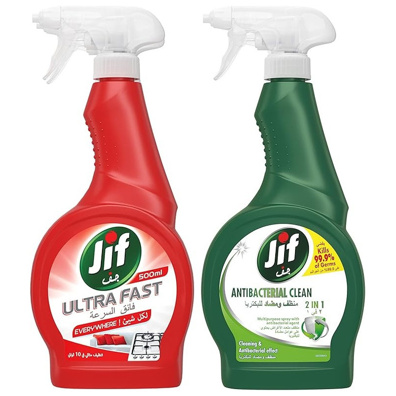 Jif Multi-Purpose Spray Everywhere And Jif Anti-Bacterial Spray, 500Ml