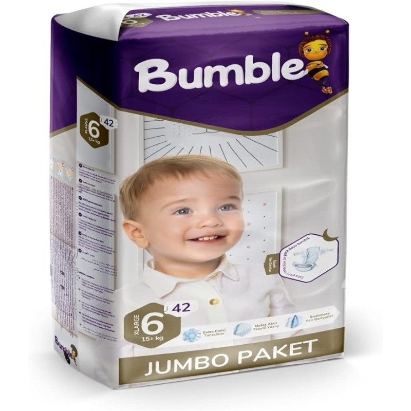 Bumble Baby Diapers Size 6, 42 Counts, 11-30 Kg