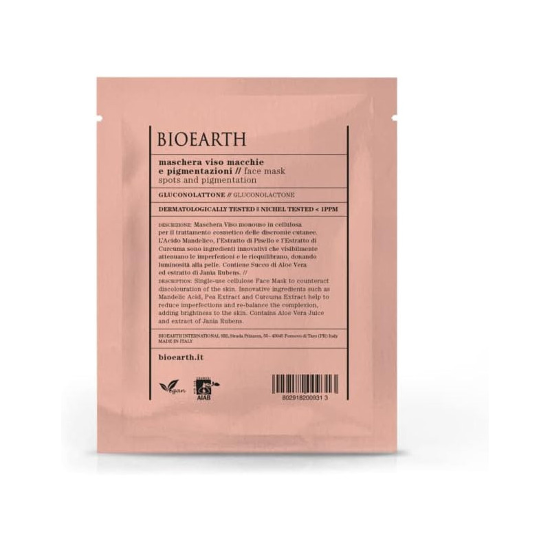 Bioearth Organic Face Mask Spots and Pigmentations 15ml