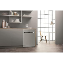 Ariston Dishwasher Freestanding, 13 Place Setting, Inverter Motor, 5 Washing Programs Includes Half Load Express 30 Eco And Static Dry, Silent Dishwasher, Inox, LFC2B19XUK