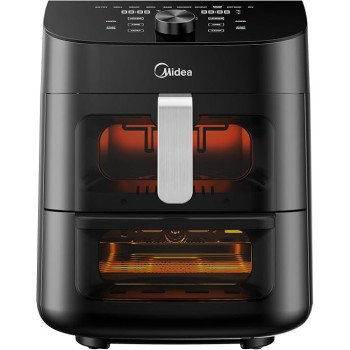 Midea Smart Air Fryer With Digital Touch Control, 11L Capacity With 2 Cooking Zone, See Through Window, Wi-Fi Connection, Healthy Cooking, Timer Up To 90 Mins Temperature Control 230 Degree, MAD-110D2APK