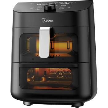 Midea Smart Air Fryer With Digital Touch Control, 11L Capacity With 2 Cooking Zone, See Through Window, Wi-Fi Connection, Healthy Cooking, Timer Up To 90 Mins Temperature Control 230 Degree, MAD-110D2APK