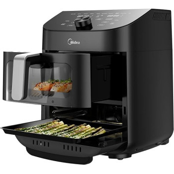 Midea Smart Air Fryer With Digital Touch Control, 11L Capacity With 2 Cooking Zone, See Through Window, Wi-Fi Connection, Healthy Cooking, Timer Up To 90 Mins Temperature Control 230 Degree, MAD-110D2APK