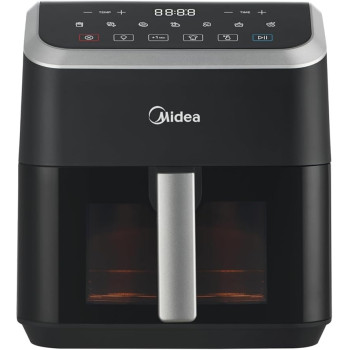 Midea Air Fryer With Digital Touch Control, 5L Capacity, X Cycloneair Technology, See Through Window, Frying, Grilling, Broiling, Roasting, Timer Up To 60 Mins Temperature Control 200 Degree, MAD-550F2APK