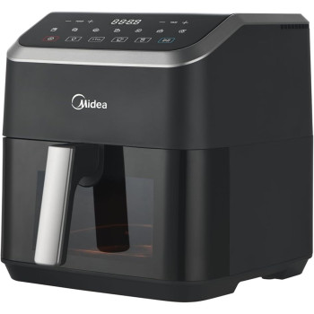 Midea Air Fryer With Digital Touch Control, 5L Capacity, X Cycloneair Technology, See Through Window, Frying, Grilling, Broiling, Roasting, Timer Up To 60 Mins Temperature Control 200 Degree, MAD-550F2APK