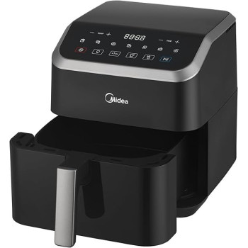 Midea Air Fryer With Digital Touch Control, 5L Capacity, X Cycloneair Technology, See Through Window, Frying, Grilling, Broiling, Roasting, Timer Up To 60 Mins Temperature Control 200 Degree, MAD-550F2APK