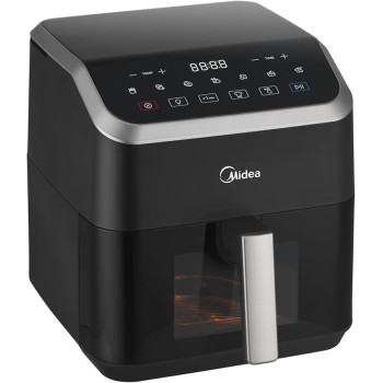 Midea Air Fryer With Digital Touch Control, 5L Capacity, X Cycloneair Technology, See Through Window, Frying, Grilling, Broiling, Roasting, Timer Up To 60 Mins Temperature Control 200 Degree, MAD-550F2APK