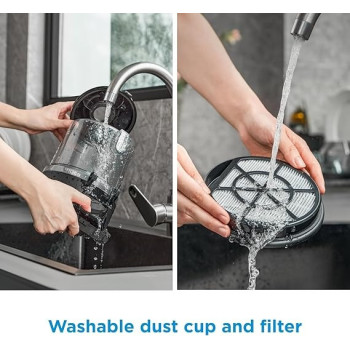 Midea Vacuum Cleaner 1800W Bagless Canister 2L Dust Capacity With Hepa Filter, Easy Emptying, 200W Suction Power, Washable Filter For Pet Hair, Carpet, Tile, Hard Floor, Black/Blue, MC08MEBU