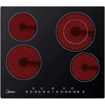 Midea Built-In Ceramic Electric Hob 4 Burners 60, MCHF645, Black