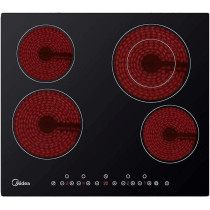 Midea Built-In Ceramic Electric Hob 4 Burners 60, MCHF645, Black