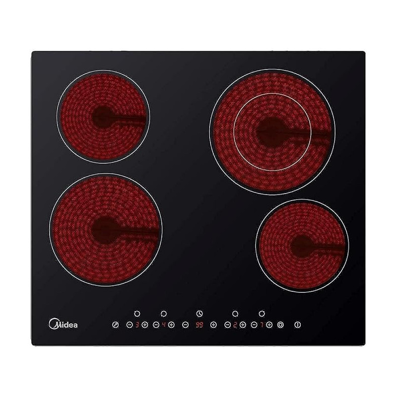 Midea Built-In Ceramic Electric Hob 4 Burners 60, MCHF645, Black