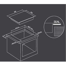 Midea Built-In Ceramic Electric Hob 4 Burners 60, MCHF645, Black