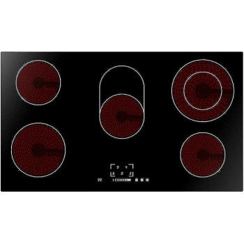 Midea Built-In Ceramic Electric Hob 5 Burners 90, MC-HV848, Black