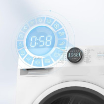 Midea 8KG Smart Front Load Condenser Dryer With Lunar Dial, 14 Wash Programs, Inverter Motor And Wrinkle Prevent, Sensor Dryer, Stronger Sanitization, Anti Crease And Quick Dry, White, MD200C80W/W-GCC