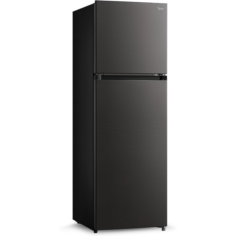 Midea 390L Gross Top Mount Double Door Refrigerator MDRT390MTE28, 2 Doors Frost Free Fridge Freezer with Smart Sensor And Humidity Control, Active-C Fresh, Multi-Air Flow, Electronic Control, Dark Silver