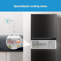 Midea 390L Gross Top Mount Double Door Refrigerator MDRT390MTE28, 2 Doors Frost Free Fridge Freezer with Smart Sensor And Humidity Control, Active-C Fresh, Multi-Air Flow, Electronic Control, Dark Silver