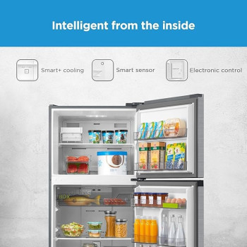 Midea 580L Gross Top Mount Double Door Refrigerator MDRT580MTE46D, 2 Doors Frost Free Fridge Freezer with Smart Sensor And Humidity Control, Active-C Fresh, Multi-Air Flow, Electronic Silver