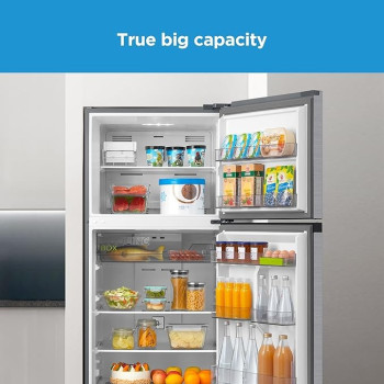 Midea 580L Gross Top Mount Double Door Refrigerator MDRT580MTE46D, 2 Doors Frost Free Fridge Freezer with Smart Sensor And Humidity Control, Active-C Fresh, Multi-Air Flow, Electronic Silver