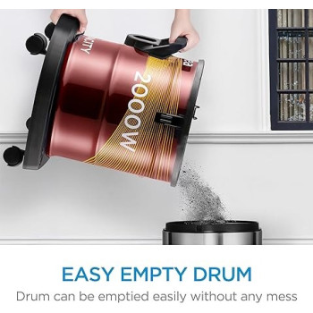 Midea Drum Vacuum Cleaner 2000 Watts, 21 Liters Ultra Large Tank Dust Capacity with Adjustable Tube, Removable And Washable Filter, Rug-Floor Nozzle, Blower Function, Best For Home And Office, MDVC21