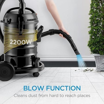 Midea Drum Vacuum Cleaner 2200 Watts, 23 Liters Ultra Large Tank Dust Capacity with Adjustable Tube, Removable And Washable Filter, Rug-Floor Nozzle, Blower Function, Best For Home And Office, MDVC23