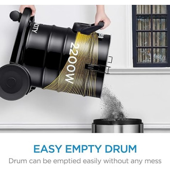 Midea Drum Vacuum Cleaner 2200 Watts, 23 Liters Ultra Large Tank Dust Capacity with Adjustable Tube, Removable And Washable Filter, Rug-Floor Nozzle, Blower Function, Best For Home And Office, MDVC23