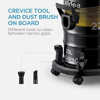 Midea Drum Vacuum Cleaner 2200 Watts, 23 Liters Ultra Large Tank Dust Capacity with Adjustable Tube, Removable And Washable Filter, Rug-Floor Nozzle, Blower Function, Best For Home And Office, MDVC23
