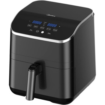 Midea XXL Air Fryer, 5.5 Litres, Oil Free, Fast Air Technology, Dual Cyclon, Energy Saving, 8 Functions, LED Display, 81 PDF Recipes, 100 Percentage Crispy, 1700 W, MF-CN55D2