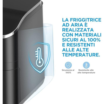 Midea XXL Air Fryer, 5.5 Litres, Oil Free, Fast Air Technology, Dual Cyclon, Energy Saving, 8 Functions, LED Display, 81 PDF Recipes, 100 Percentage Crispy, 1700 W, MF-CN55D2