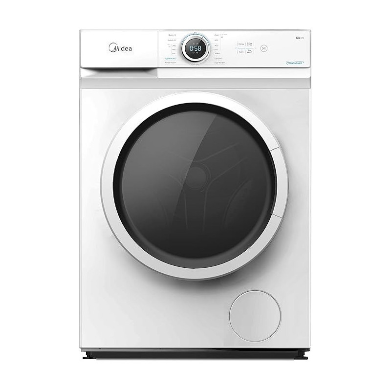 Midea 6KG Front Load Washing Machine With Lunar Dial, 1000 RPM, 15 Programs, Fully Automatic Washer, Digital LED Display, Child Lock, Mute Function, 90 Degree Hygiene, MF100W60WGCC