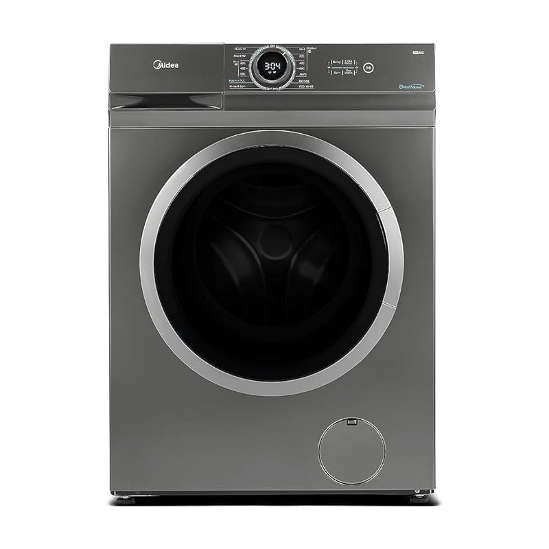 Midea 7KG Front Load Washing Machine with BLDC Inverter Motor, 1400 RPM, 15 Programs, Fully Automatic Washer with Lunar Dial, Integrated Digital Control-LED Display, Multiple Temperature, MF100W70BTGCC