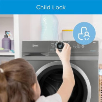 Midea 7KG Front Load Washing Machine with BLDC Inverter Motor, 1400 RPM, 15 Programs, Fully Automatic Washer with Lunar Dial, Integrated Digital Control-LED Display, Multiple Temperature, MF100W70BTGCC