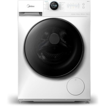 Midea 8/6 KG Smart Washer Dryer With BLDC Inverter Motor, 1400 RPM, Fully Automatic Front Load Washing And Drying Combo, 14 Programs-Quick Wash/Steam Care/Auto Clean, White, MF200D80WBW-GCC