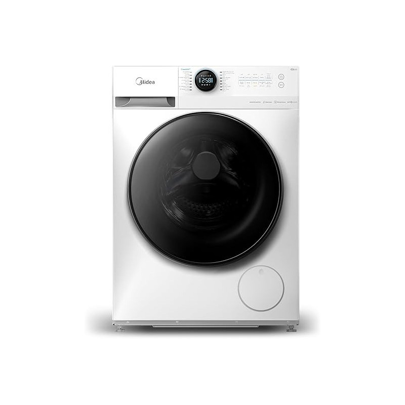 Midea 8/6 KG Smart Washer Dryer With BLDC Inverter Motor, 1400 RPM, Fully Automatic Front Load Washing And Drying Combo, 14 Programs-Quick Wash/Steam Care/Auto Clean, White, MF200D80WBW-GCC