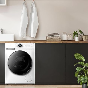 Midea 8/6 KG Smart Washer Dryer With BLDC Inverter Motor, 1400 RPM, Fully Automatic Front Load Washing And Drying Combo, 14 Programs-Quick Wash/Steam Care/Auto Clean, White, MF200D80WBW-GCC