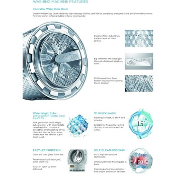 Midea 10 KG Front Load Washing Machine, MF200W100WBWGCC, White