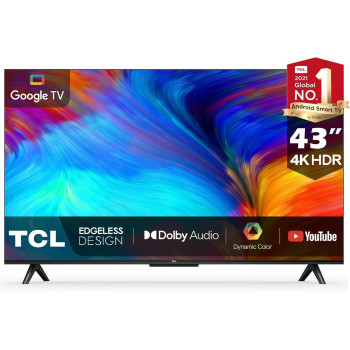 TCL 43 Inch, Ultra HD 4K, Smart Google TV, 43P637