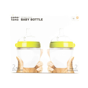Comotomo Natural Baby Bottle Twin Pack Of 150ml, Green