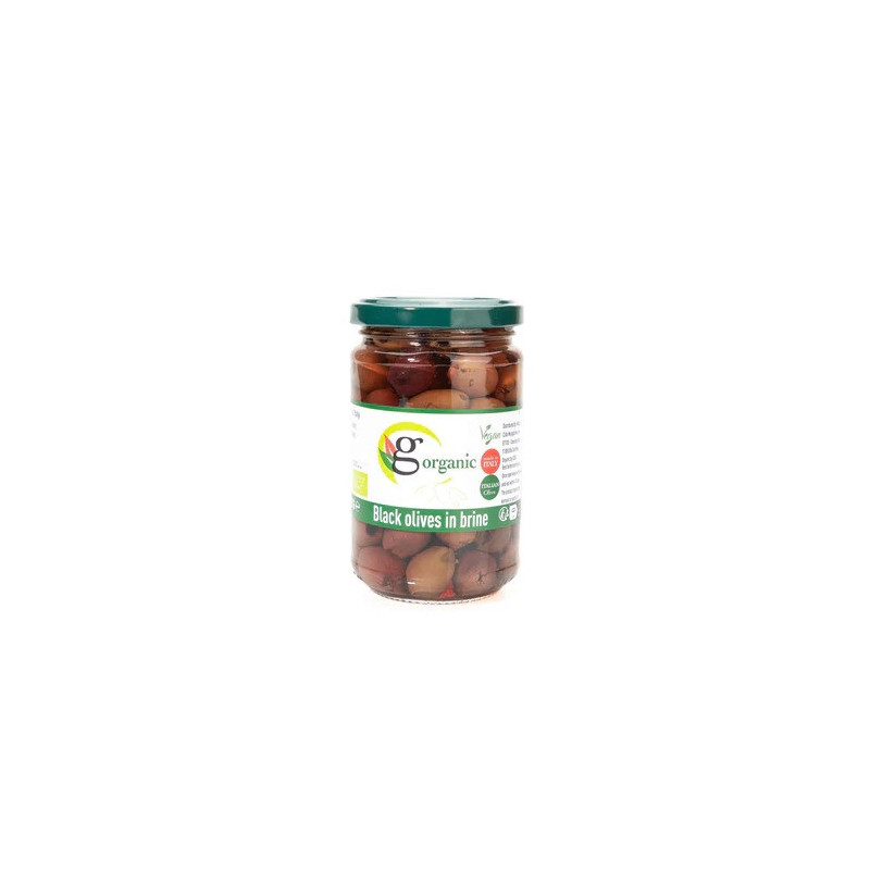 Gulia Food Organic Pitted Black Olives In Brine 550g