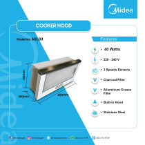 Midea 60Cm Telescopic Hood White Painted Body, 60L03