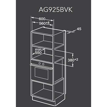 Midea Built-In Microwave Oven 25L AG925BVK, Silver-Black