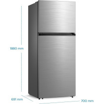 Midea 645L Gross Top Mount Double Door Refrigerator MDRT645MTE46D, 2 Doors Frost Free Fridge Freezer With Smart Sensor And Humidity Control, Active-C Fresh, Multi-Air Flow, Electronic, Silver