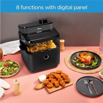 Midea Air Fryer/Digital/1650W, 7L/8, MFCY75A2, Black