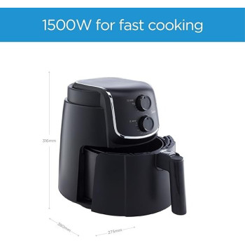 Midea 4.7L XL Air Fryer 1500W With Dual Cyclone Rapid Hot Technology For Frying, Grilling, Broiling, Roasting, Baking, Toasting, Timer up To 60 Minutes And Temperature Control up To 200, MFTN40D2