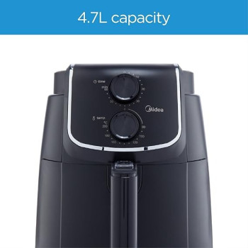 Midea 4.7L XL Air Fryer 1500W With Dual Cyclone Rapid Hot Technology For Frying, Grilling, Broiling, Roasting, Baking, Toasting, Timer up To 60 Minutes And Temperature Control up To 200, MFTN40D2