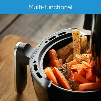Midea 4.7L XL Air Fryer 1500W With Dual Cyclone Rapid Hot Technology For Frying, Grilling, Broiling, Roasting, Baking, Toasting, Timer up To 60 Minutes And Temperature Control up To 200, MFTN40D2