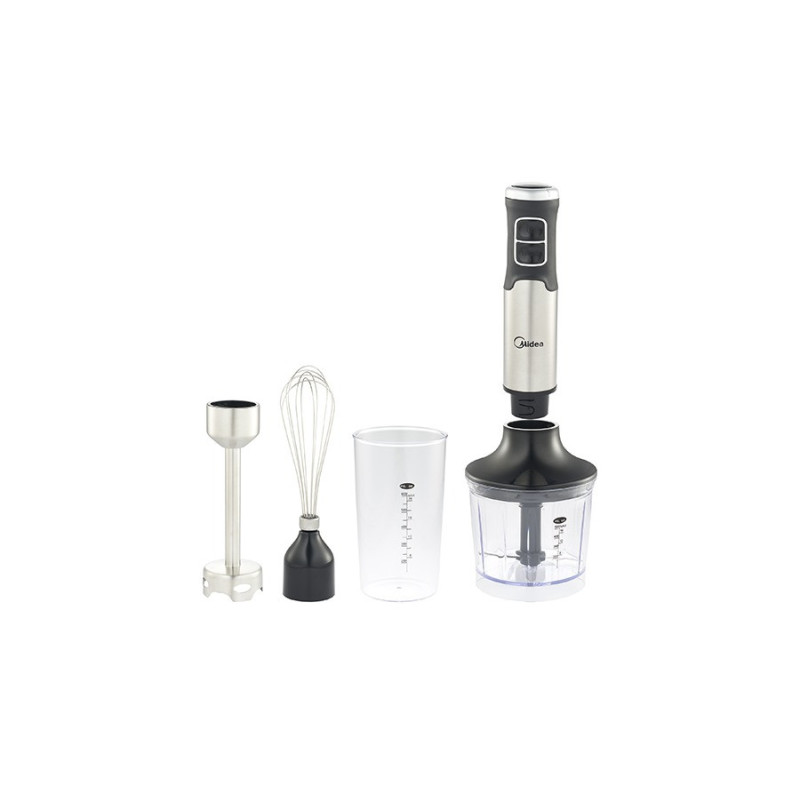 Midea 5 In 1 Stainless Steel Hand Blender, 1000 Watt, Set of 4 Accessories, MJ-BH1001W