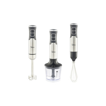 Midea 5 In 1 Stainless Steel Hand Blender, 1000 Watt, Set of 4 Accessories, MJ-BH1001W