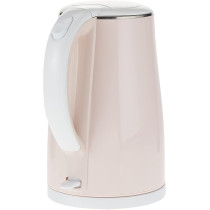 Midea 1.7L Stainless Steel 2200W Cordless Electric Kettle, 360 Degree Swivel Base, Double Wall Cool Touch Body, Power Cord Storage, Auto Cut-off Function, One Touch Lid Opening, Light Orange, MKHJ1705R